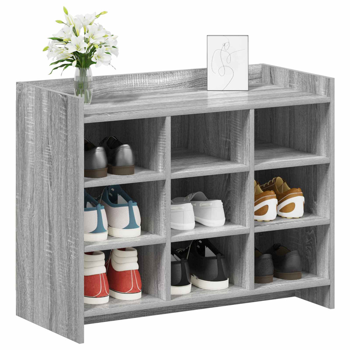 Vidaxl schoenenkast grijs sonoma 85 x 39,5 x 70 cm bewerkt hout