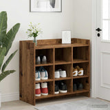 Vidaxl schoenenkast met opslag oud hout 85 x 39,5 x 70 cm bewerkt hout