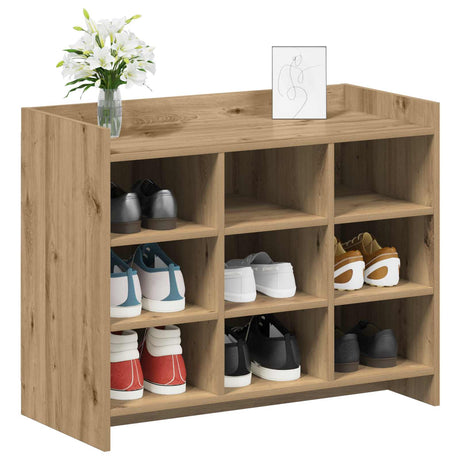 Vidaxl schoenenkast 85 x 39,5 x 70 cm bewerkt hout artisanaal eiken