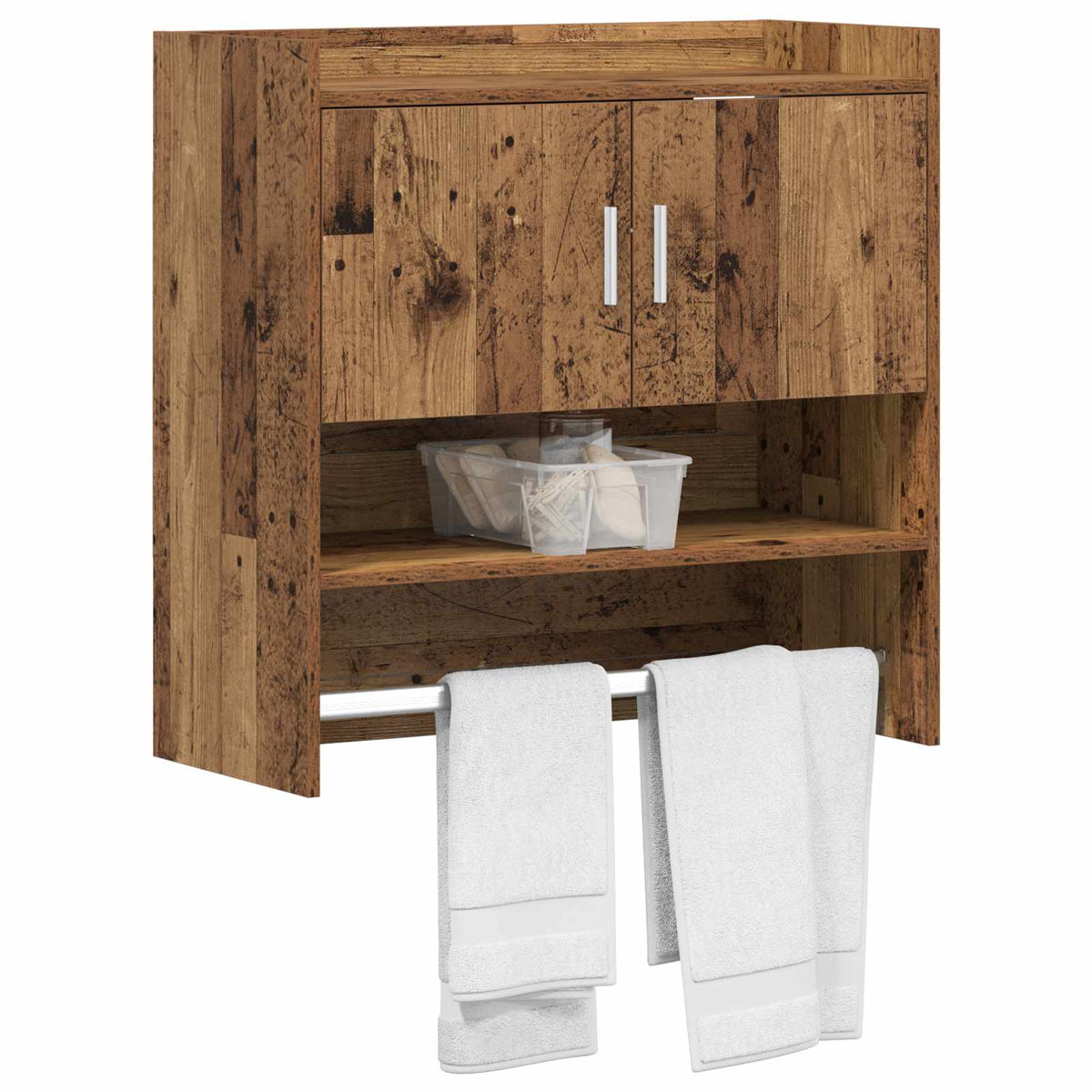 Vidaxl wandplank muurmontage oud hout 80 x 36 x 80 cm bewerkt hout