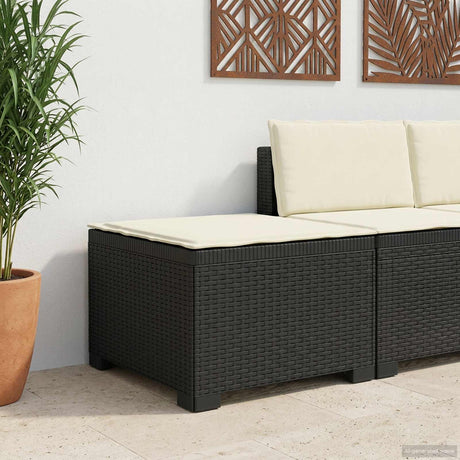 Vidaxl eénpersoons tuinbank met kussen rattan look pp antraciet