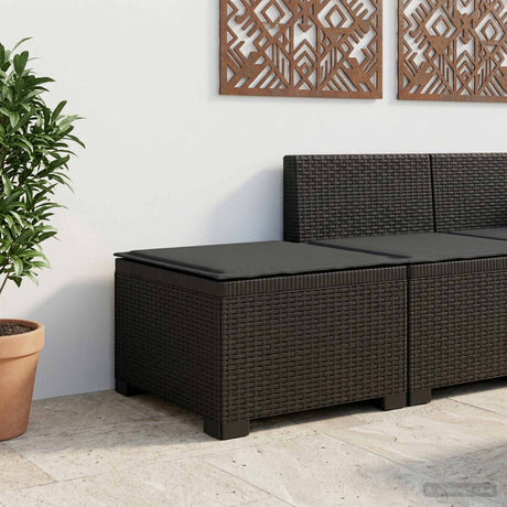 Vidaxl eénpersoons tuinbank met kussen rattan look pp antraciet
