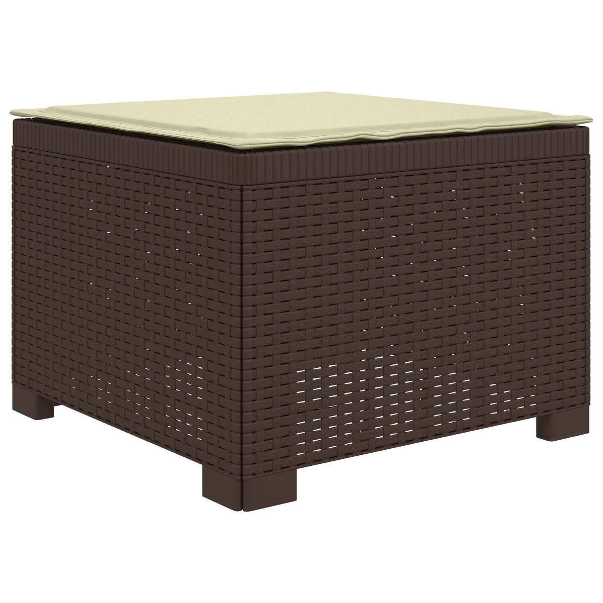 Vidaxl eénpersoons tuinbank met kussen rattan look pp bruin