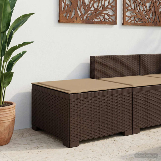 Vidaxl eénpersoons tuinbank met kussen rattan look pp bruin
