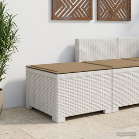 Vidaxl eénpersoons tuinbank met kussen rattan look pp wit