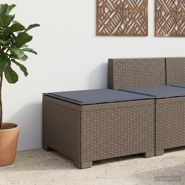 Vidaxl eénpersoons tuinbank met kussen rattan look pp lichtgrijs