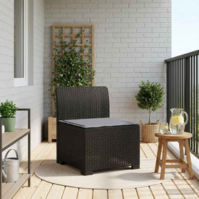 Vidaxl eénpersoons tuinbank met kussen rattan look pp antraciet