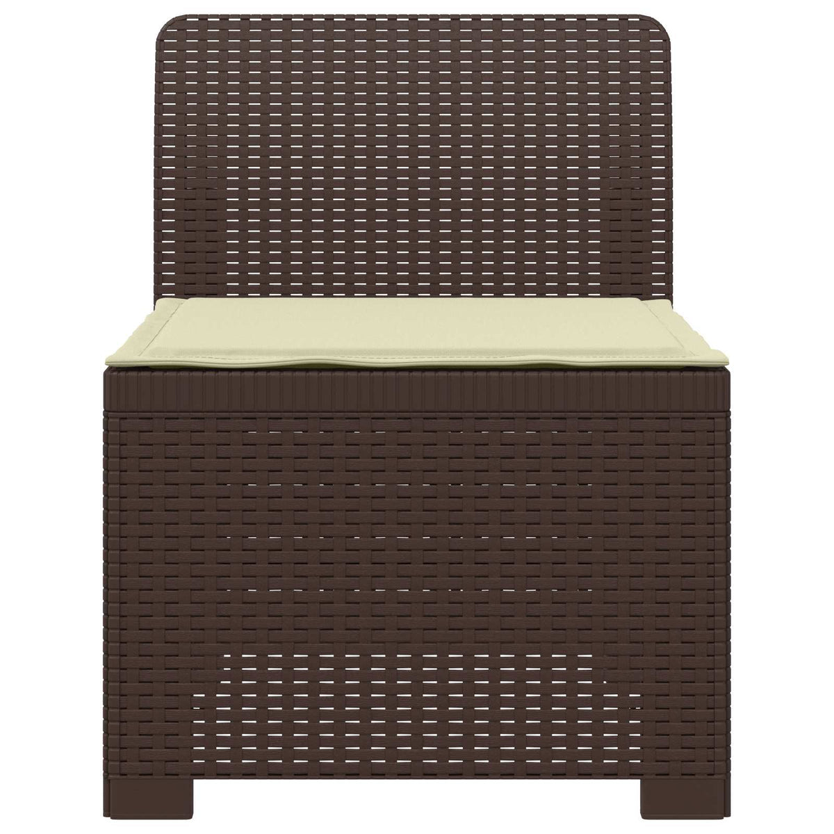 Vidaxl eénpersoons tuinbank met kussen rattan look pp bruin