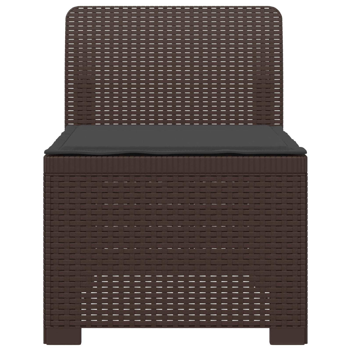 Vidaxl eénpersoons tuinbank met kussen rattan look pp bruin