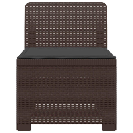 Vidaxl eénpersoons tuinbank met kussen rattan look pp bruin
