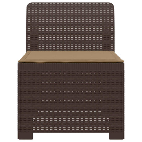 Vidaxl eénpersoons tuinbank met kussen rattan look pp bruin