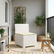 Vidaxl eénpersoons tuinbank met kussen rattan look pp wit