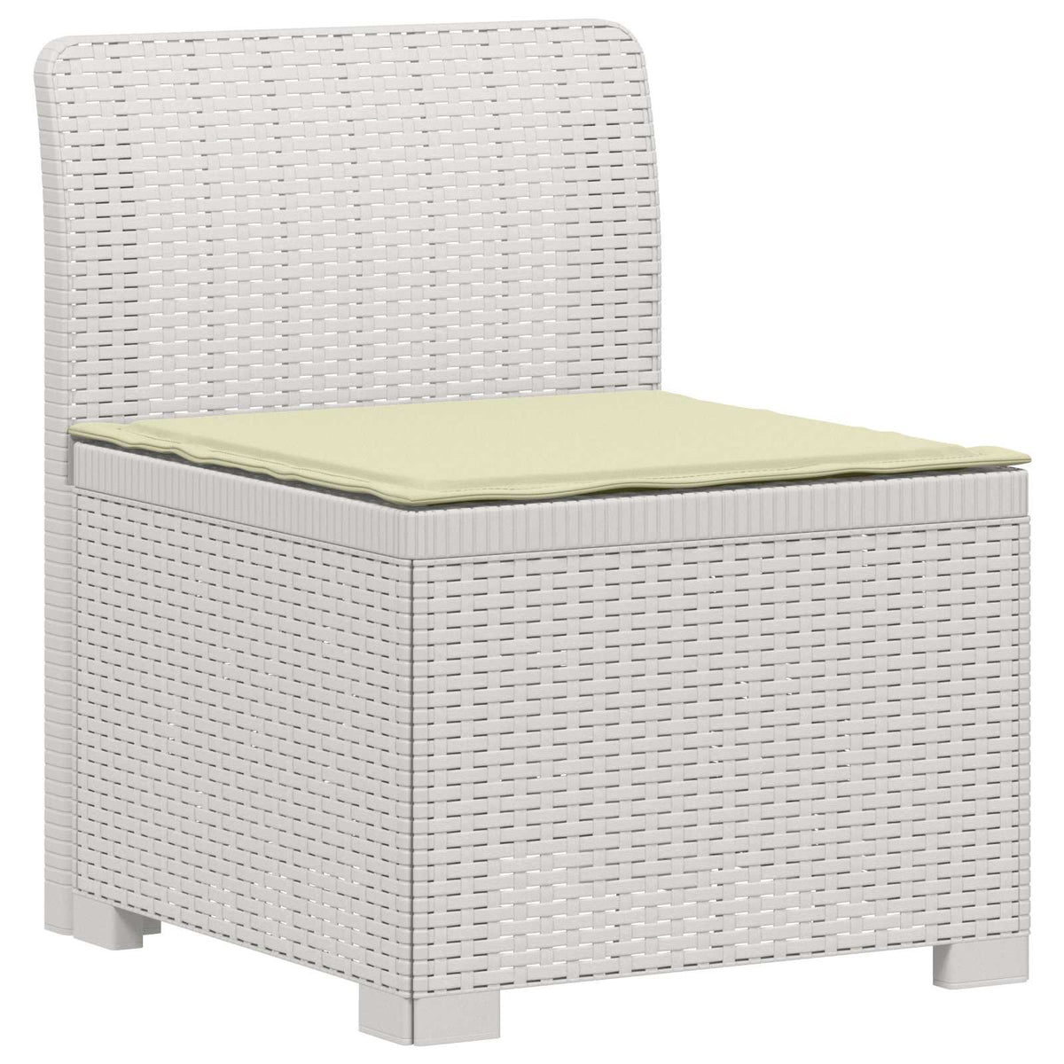 Vidaxl eénpersoons tuinbank met kussen rattan look pp wit