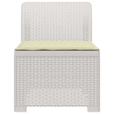 Vidaxl eénpersoons tuinbank met kussen rattan look pp wit