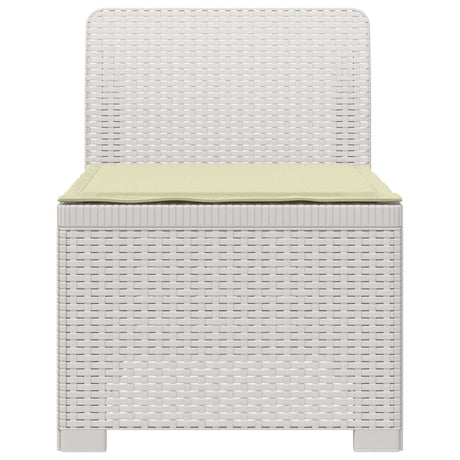 Vidaxl eénpersoons tuinbank met kussen rattan look pp wit