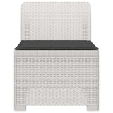 Vidaxl eénpersoons tuinbank met kussen rattan look pp wit