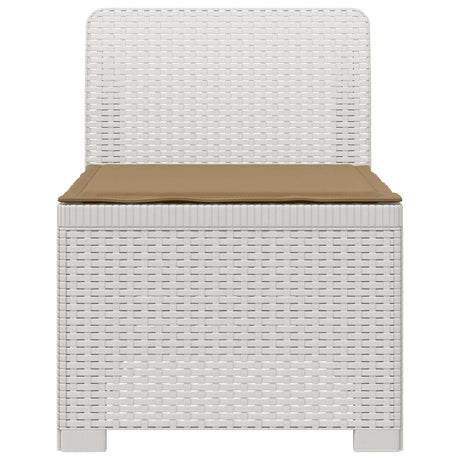 Vidaxl eénpersoons tuinbank met kussen rattan look pp wit