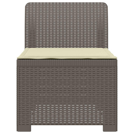 Vidaxl eénpersoons tuinbank met kussen rattan look pp lichtgrijs