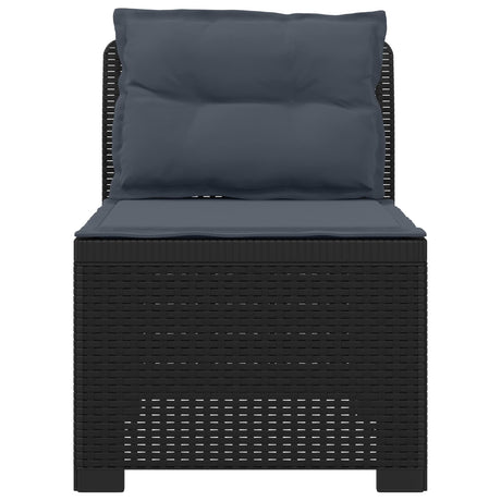 Vidaxl eénpersoons tuinbank met kussens rattan look pp antraciet