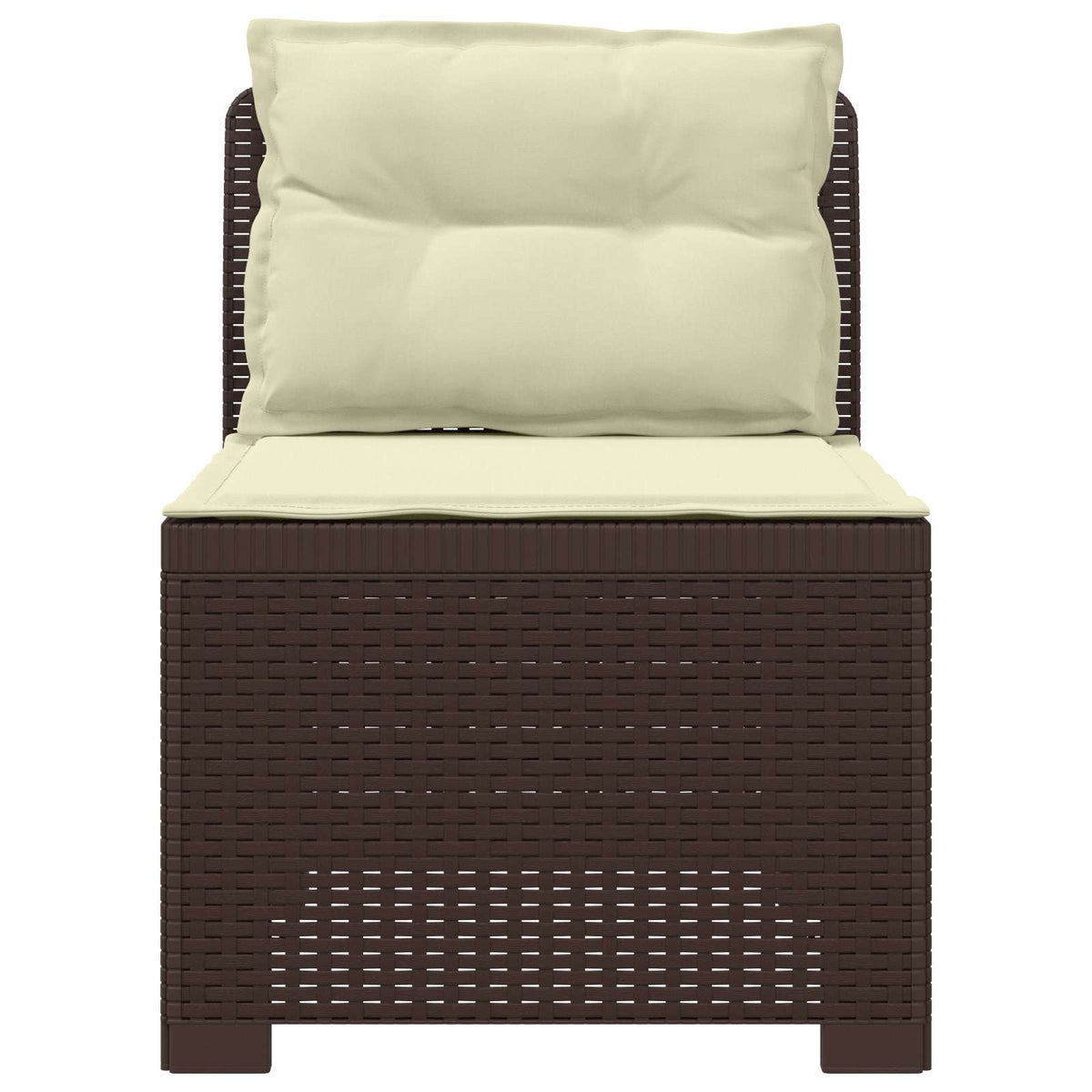 Vidaxl eénpersoons tuinbank met kussens rattan look pp bruin