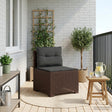 Vidaxl eénpersoons tuinbank met kussens rattan look pp bruin