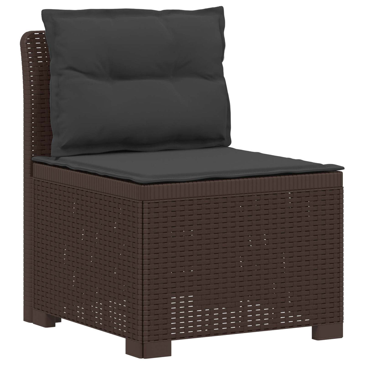 Vidaxl eénpersoons tuinbank met kussens rattan look pp bruin