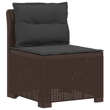 Vidaxl eénpersoons tuinbank met kussens rattan look pp bruin