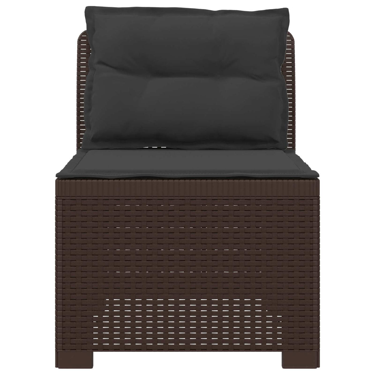 Vidaxl eénpersoons tuinbank met kussens rattan look pp bruin