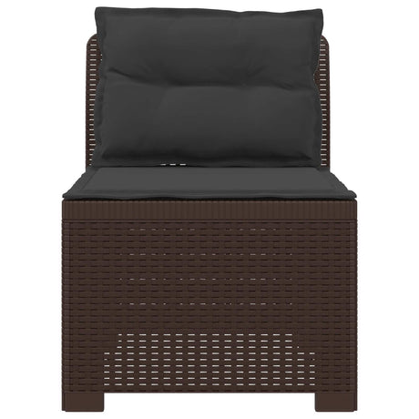 Vidaxl eénpersoons tuinbank met kussens rattan look pp bruin