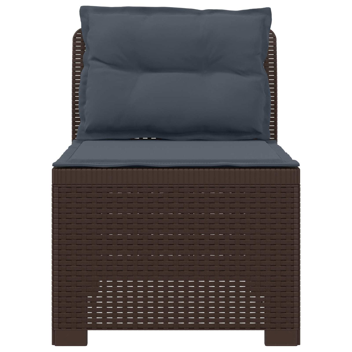 Vidaxl eénpersoons tuinbank met kussens rattan look pp bruin