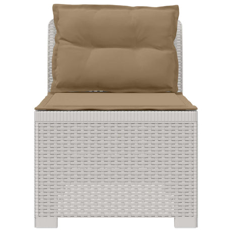 Vidaxl eénpersoons tuinbank met kussens rattan look pp wit
