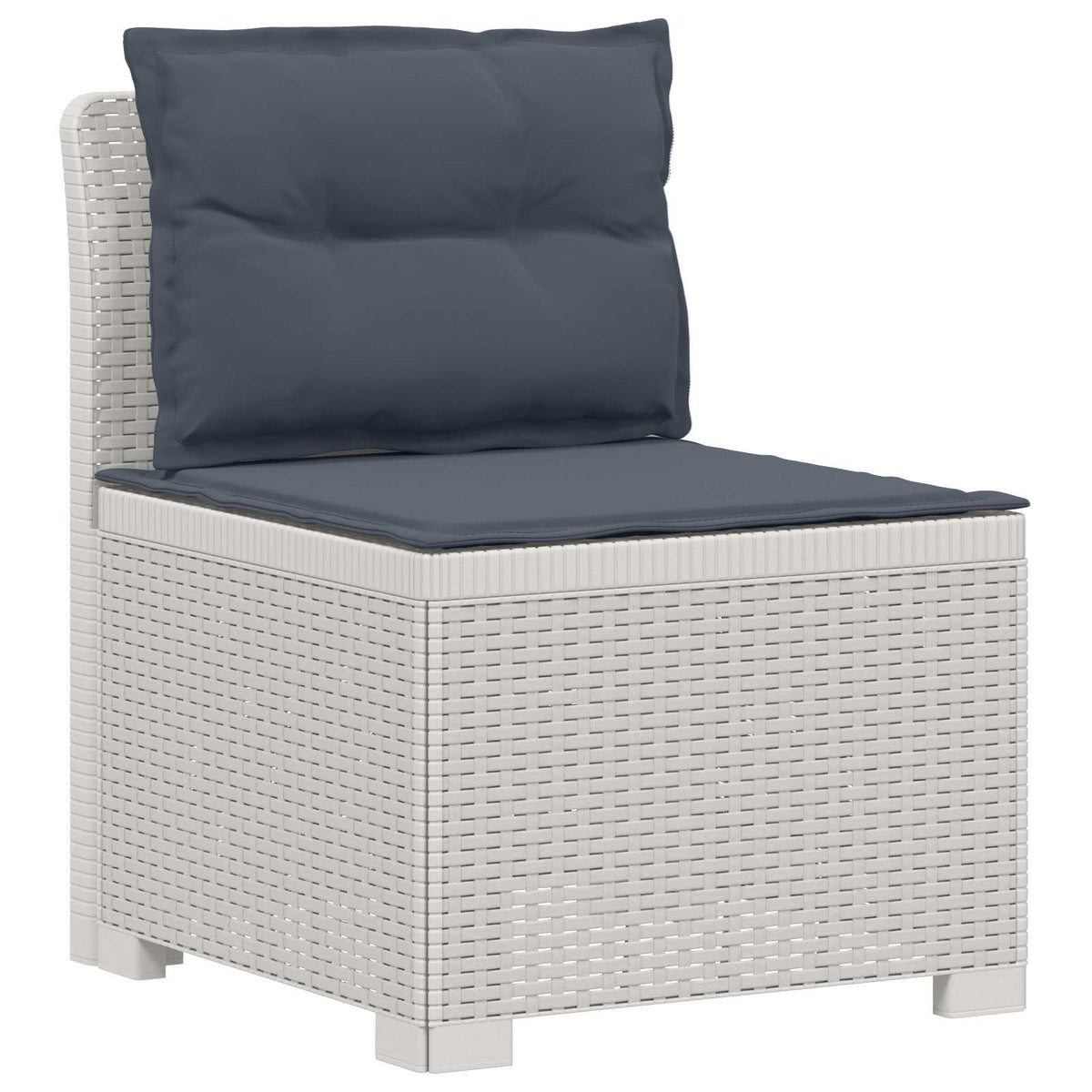 Vidaxl eénpersoons tuinbank met kussens rattan look pp wit