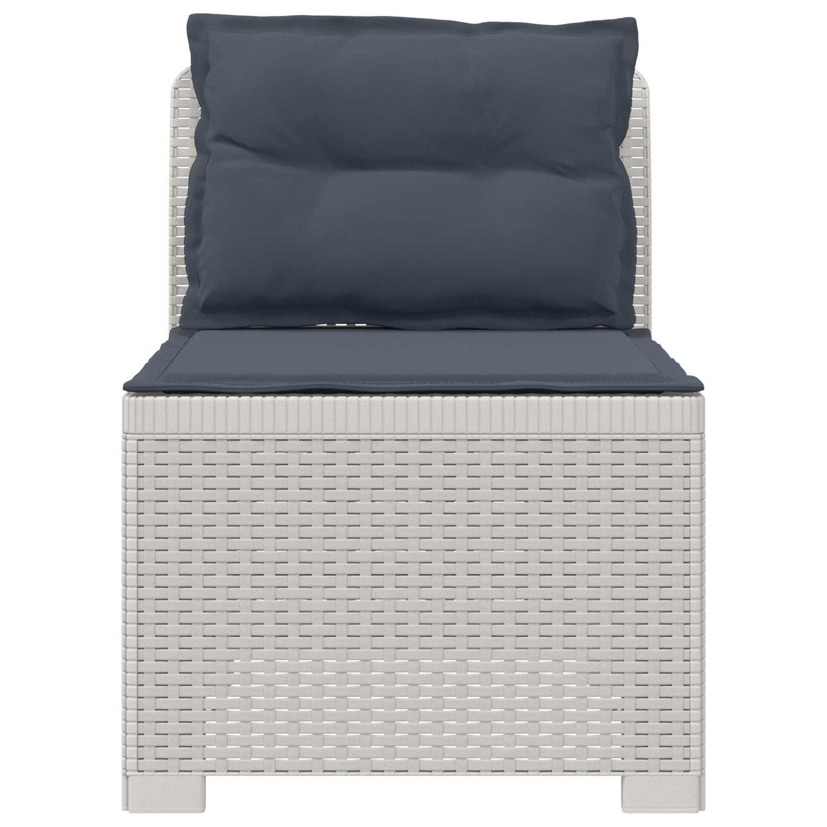 Vidaxl eénpersoons tuinbank met kussens rattan look pp wit