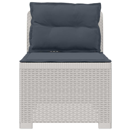 Vidaxl eénpersoons tuinbank met kussens rattan look pp wit