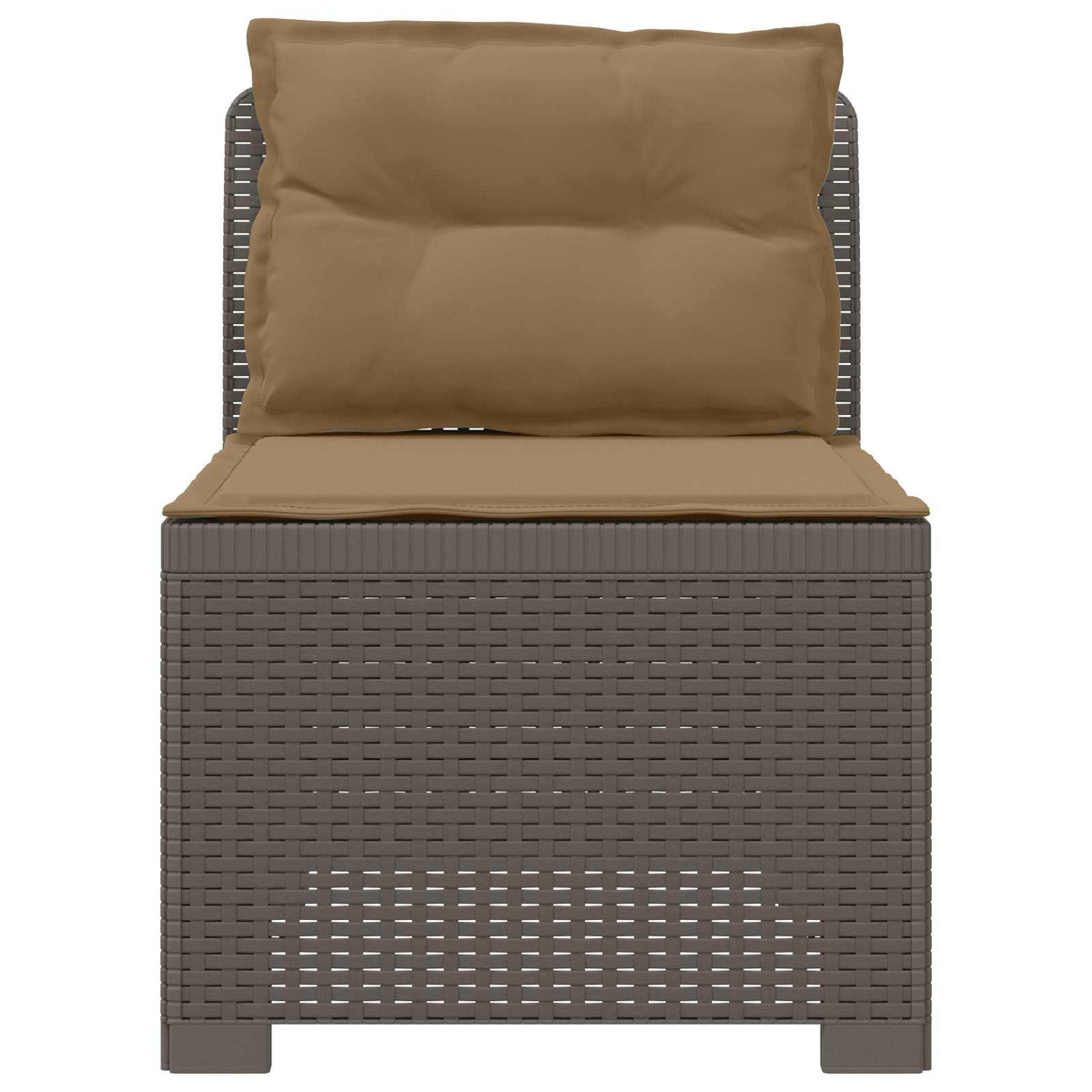 Vidaxl eénpersoons tuinbank met kussens rattan look pp lichtgrijs