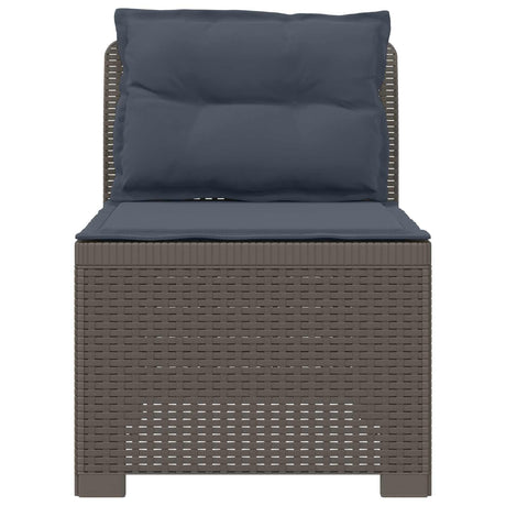 Vidaxl eénpersoons tuinbank met kussens rattan look pp lichtgrijs