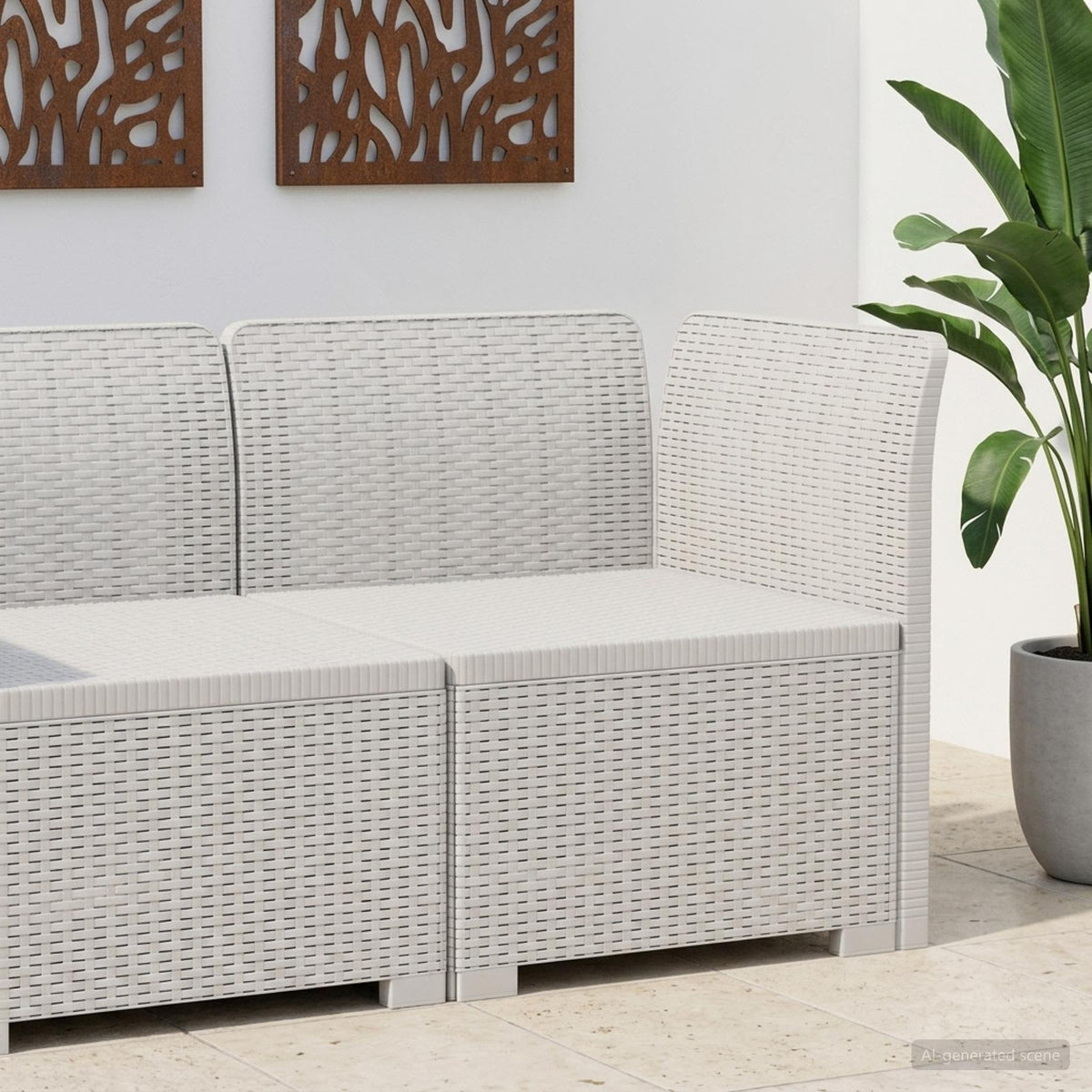 Vidaxl eénpersoons tuinbank rattan look pp wit