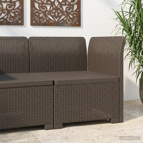 Vidaxl eénpersoons tuinbank rattan look pp lichtgrijs