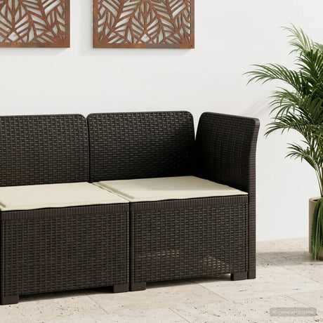 Vidaxl eénpersoons tuinbank met kussen rattan look pp antraciet