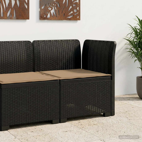 Vidaxl eénpersoons tuinbank met kussen rattan look pp antraciet