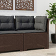 Vidaxl eénpersoons tuinbank met kussens rattan look pp bruin