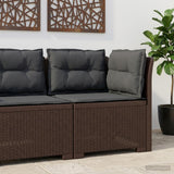 Vidaxl eénpersoons tuinbank met kussens rattan look pp bruin