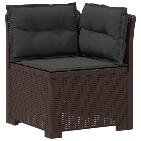 Vidaxl eénpersoons tuinbank met kussens rattan look pp bruin