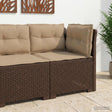 Vidaxl eénpersoons tuinbank met kussens rattan look pp bruin