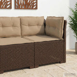 Vidaxl eénpersoons tuinbank met kussens rattan look pp bruin