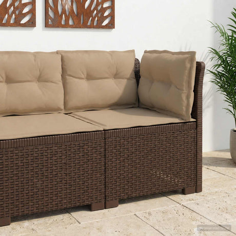 Vidaxl eénpersoons tuinbank met kussens rattan look pp bruin