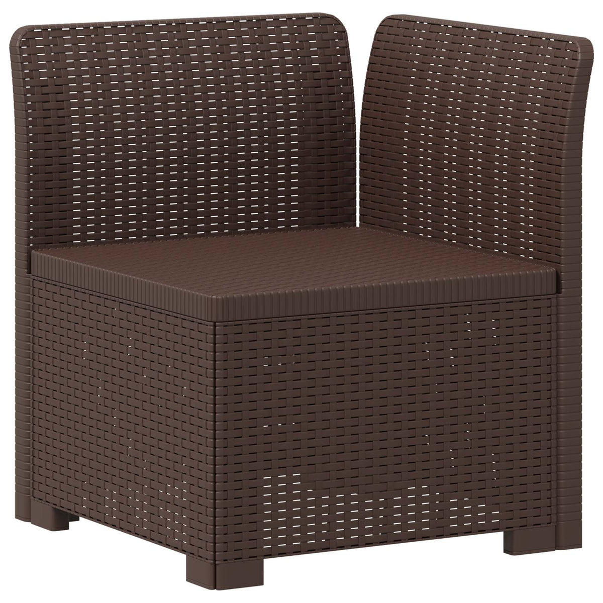 Vidaxl eénpersoons tuinbank met kussens rattan look pp bruin