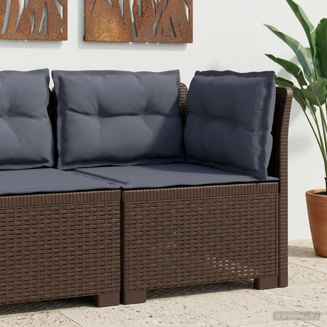 Vidaxl eénpersoons tuinbank met kussens rattan look pp bruin