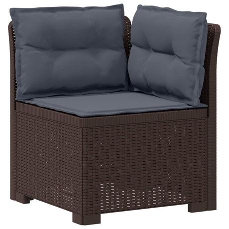 Vidaxl eénpersoons tuinbank met kussens rattan look pp bruin