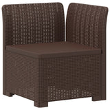 Vidaxl eénpersoons tuinbank met kussens rattan look pp bruin
